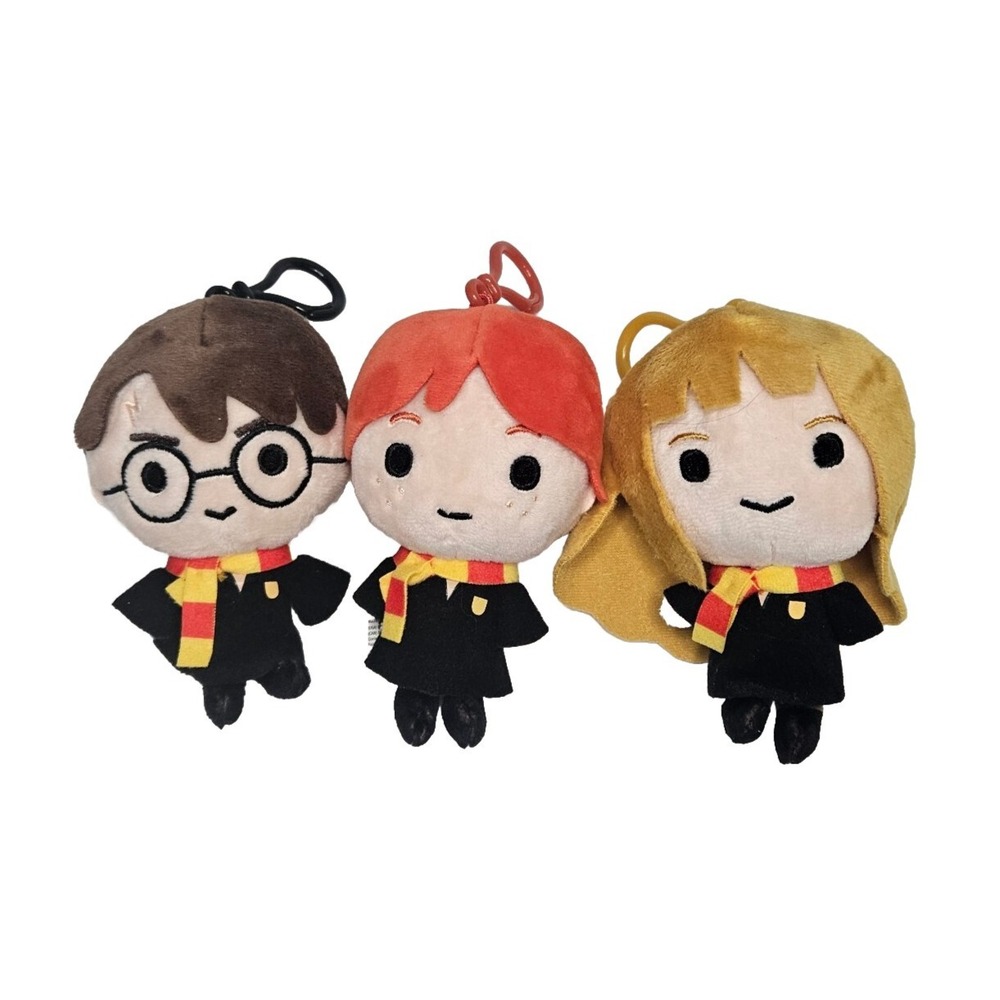 Harry Potter EZ Clipz Plush Ron Weasley Hermione Granger Backpack Hero LOT 3